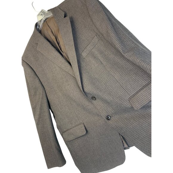 Michael Kors Mens Houndstooth Blazer Jacket 48R Brown RGG10657 EUC - Picture 1 of 8